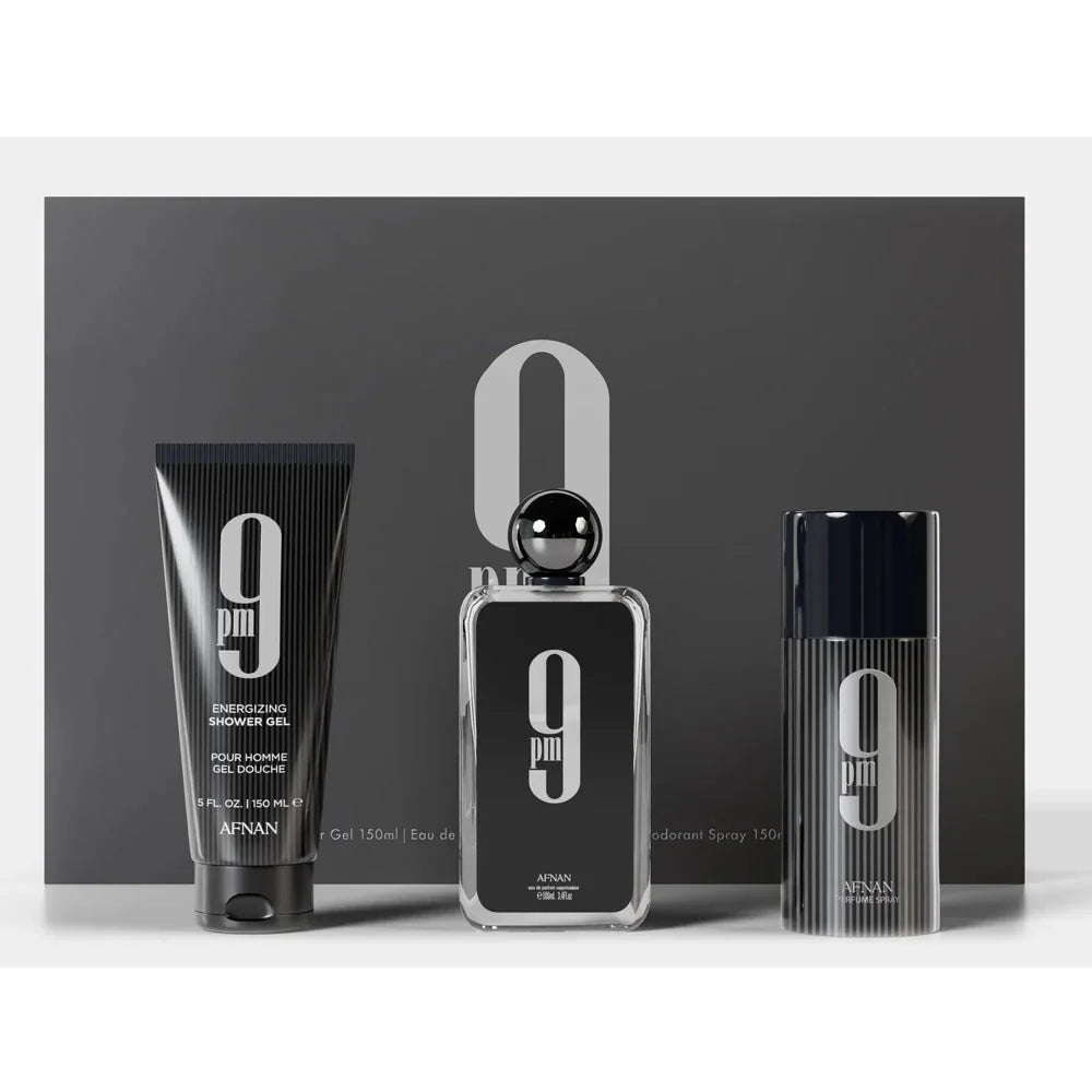 Afnan 9PM Gift Set | Eau de Parfum – Set of 3 | Bold & Addictive Fragrance Collection