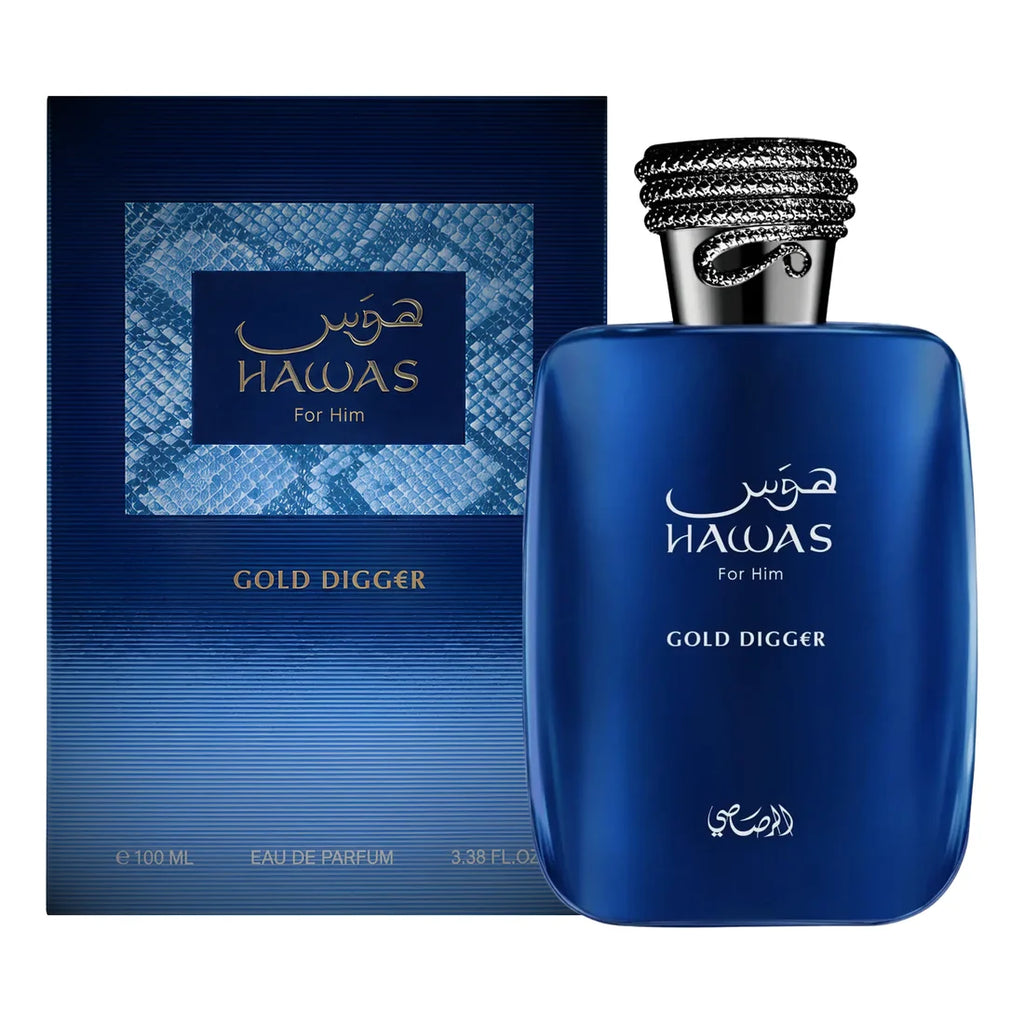 Rasasi Hawas Gold Digger | EDP 100ml | Woody Aromatic Vanilla Perfume