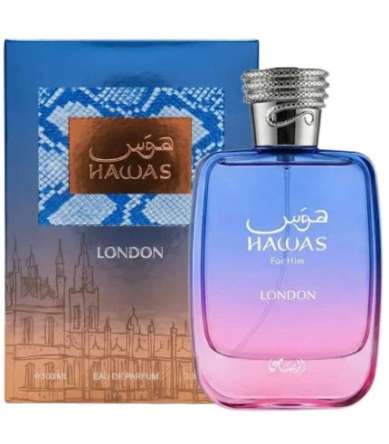Rasasi Hawas London | Eau de Parfum – 100ml | Premium Urban Fresh & Long-Lasting Fragrance
